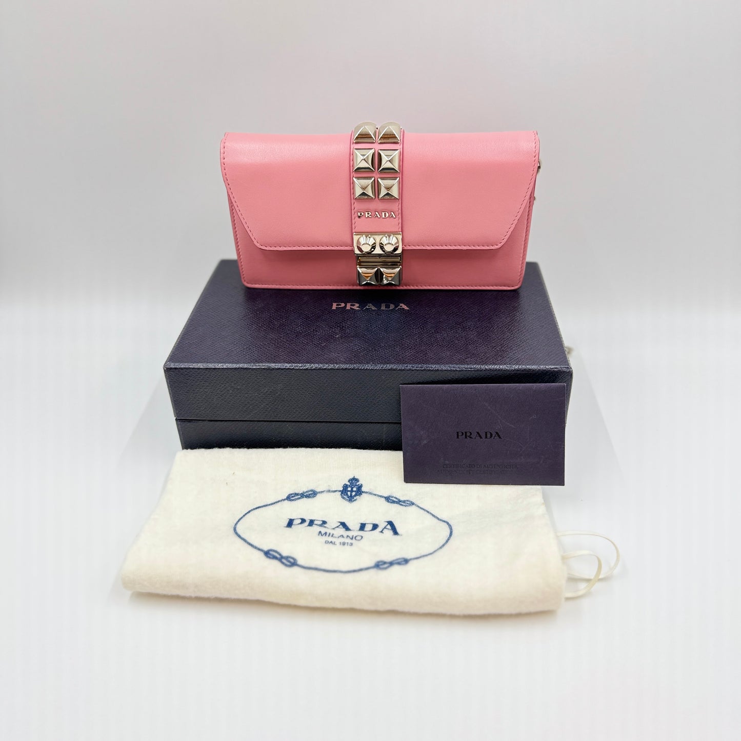 Elektra City Calf Wallet on Chain Pink