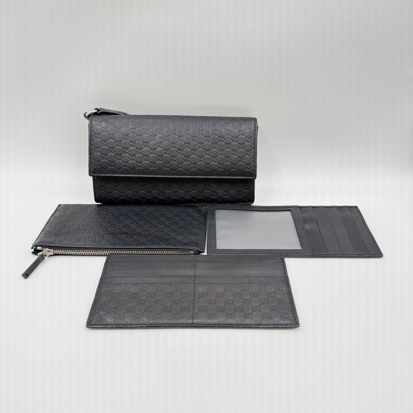 Microguccissima Travel Document Wallet Case Black