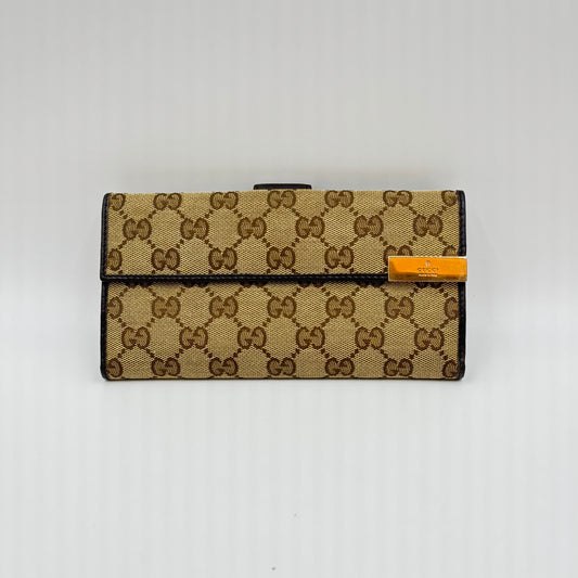 Monogram Margaux Continental Wallet Beige Ebony Dark Brown