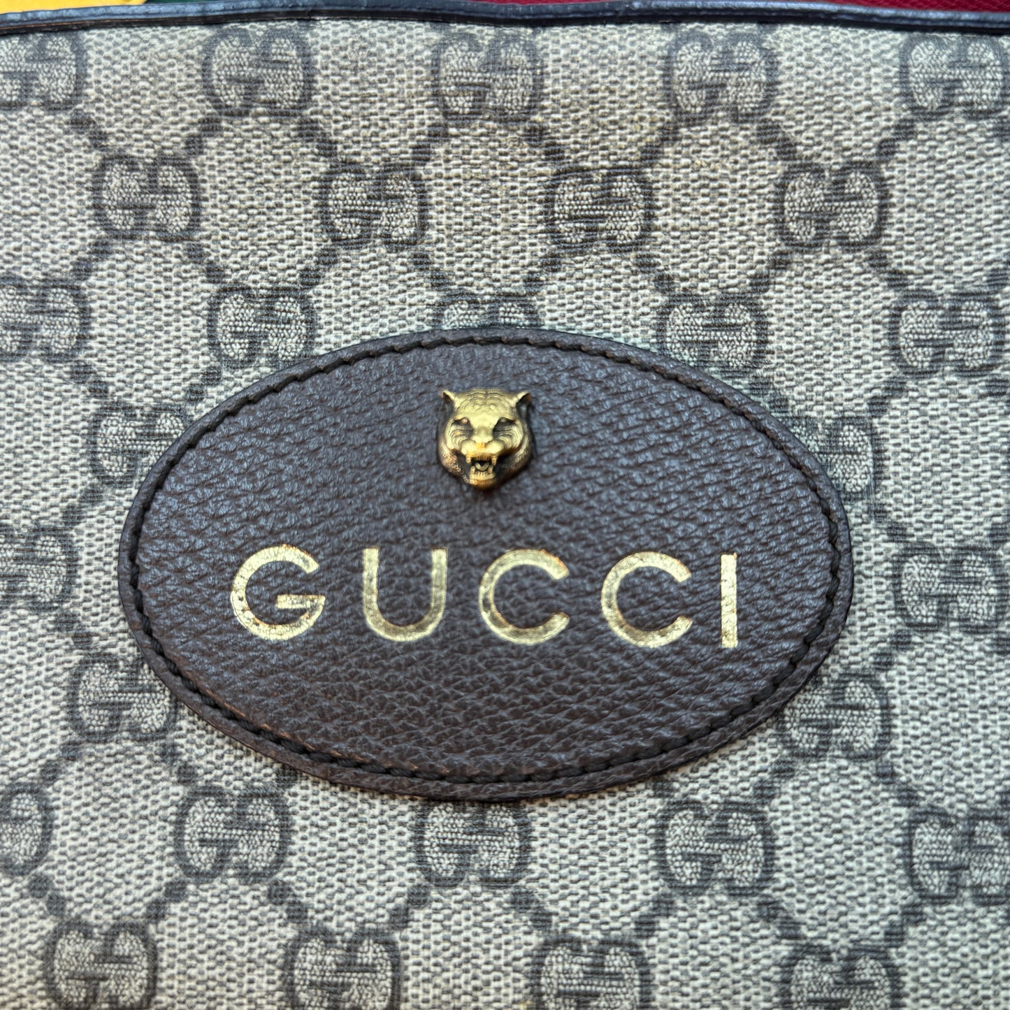 GG Supreme Monogram Web Neo Vintage Shoulder Bag Beige New Acero Crop