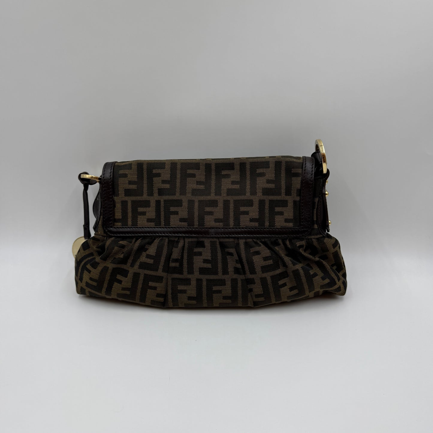 Tobacco Zucca Print Canvas Medium Chef Shoulder Bag