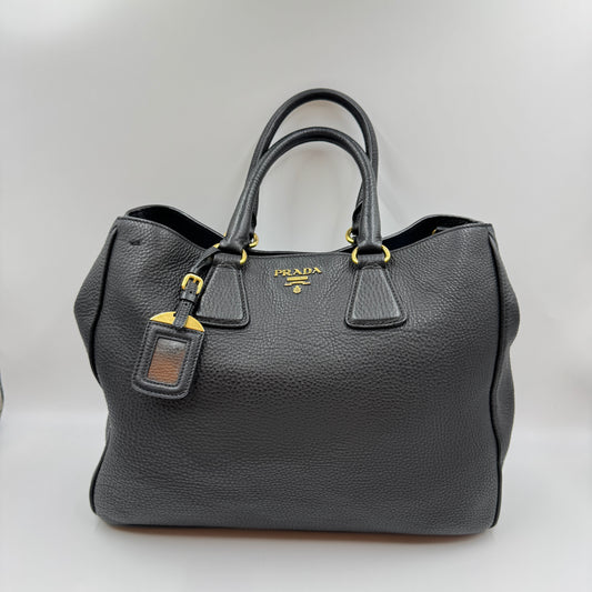 Vitello Daino Tote Black