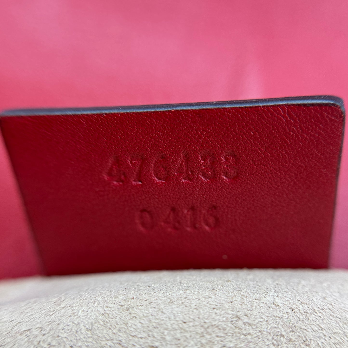 Calfskin Matelasse Super Mini GG Marmont Shoulder Bag Hibiscus Red