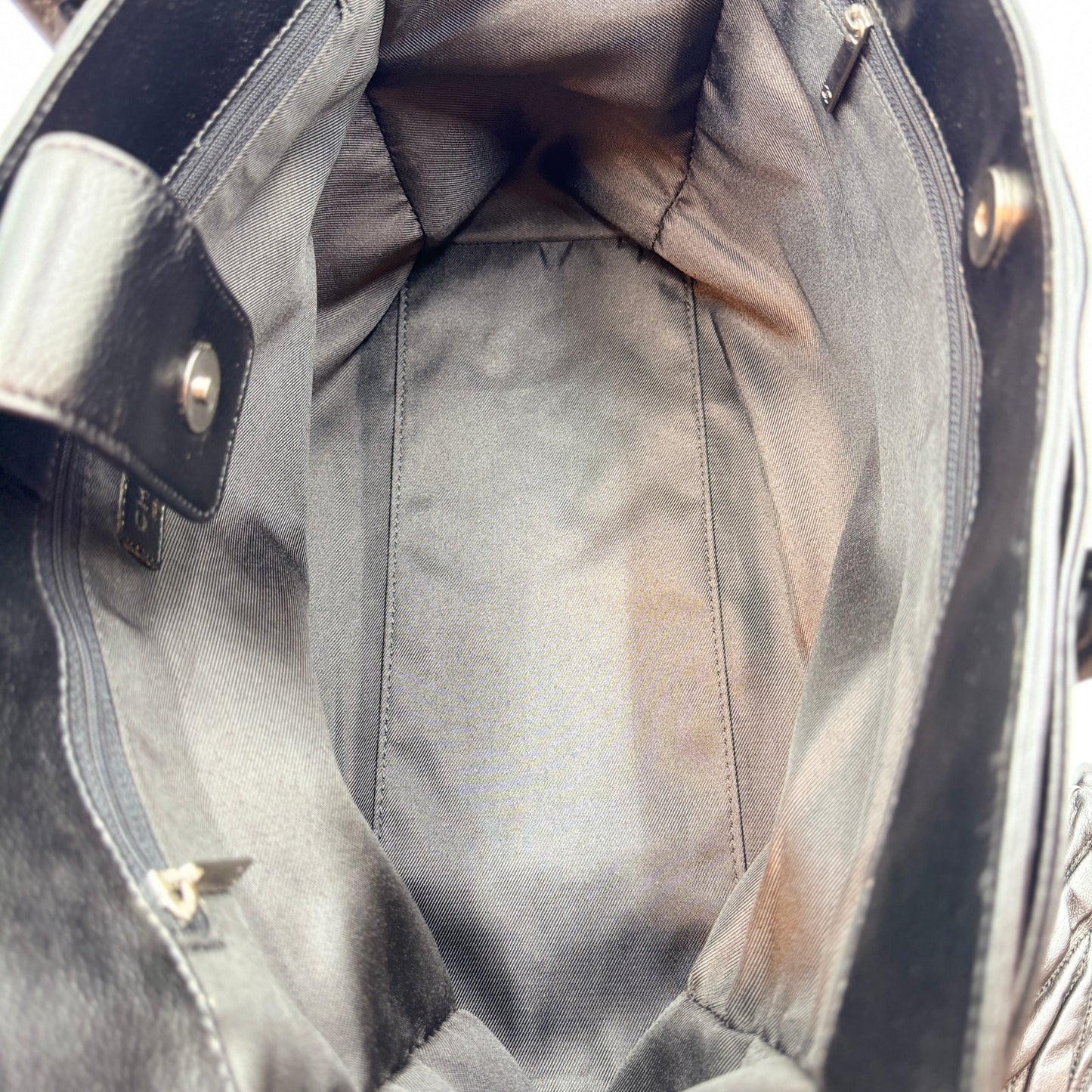 Calfskin Cerf Executive Shopper Tote Black