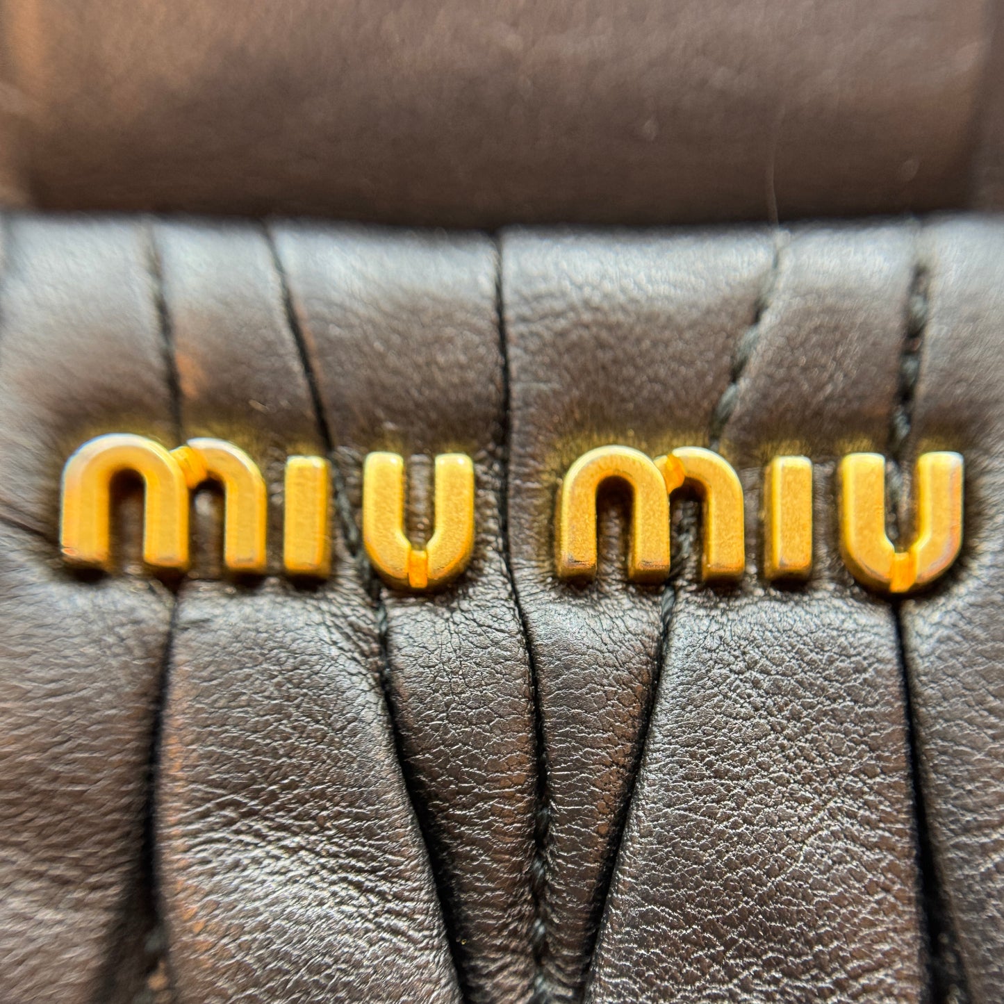 Miu Miu Black Matelasse Leather Frame Chain Crossbody Bag