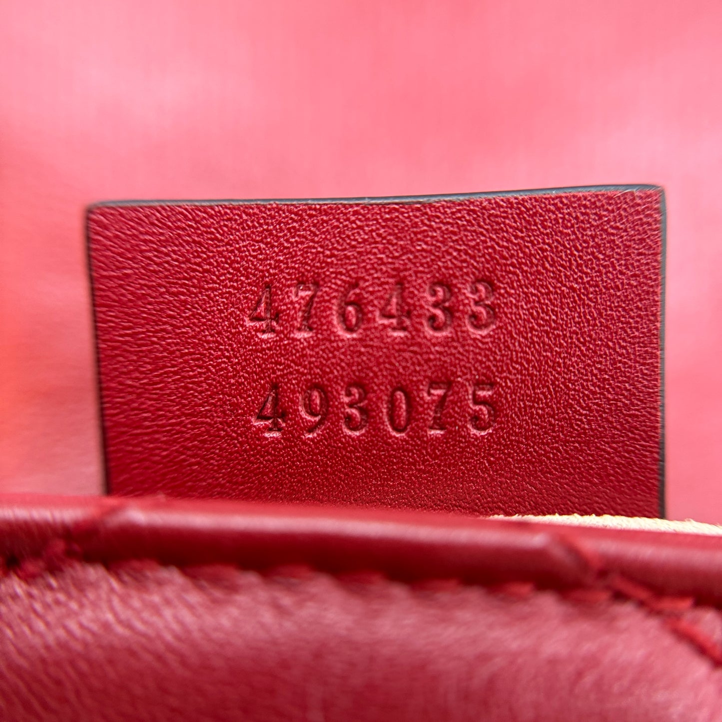 Calfskin Matelasse Super Mini GG Marmont Shoulder Bag Hibiscus Red
