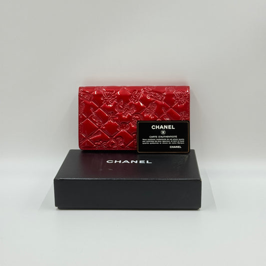 Patent Lucky Symbols Yen Wallet Red