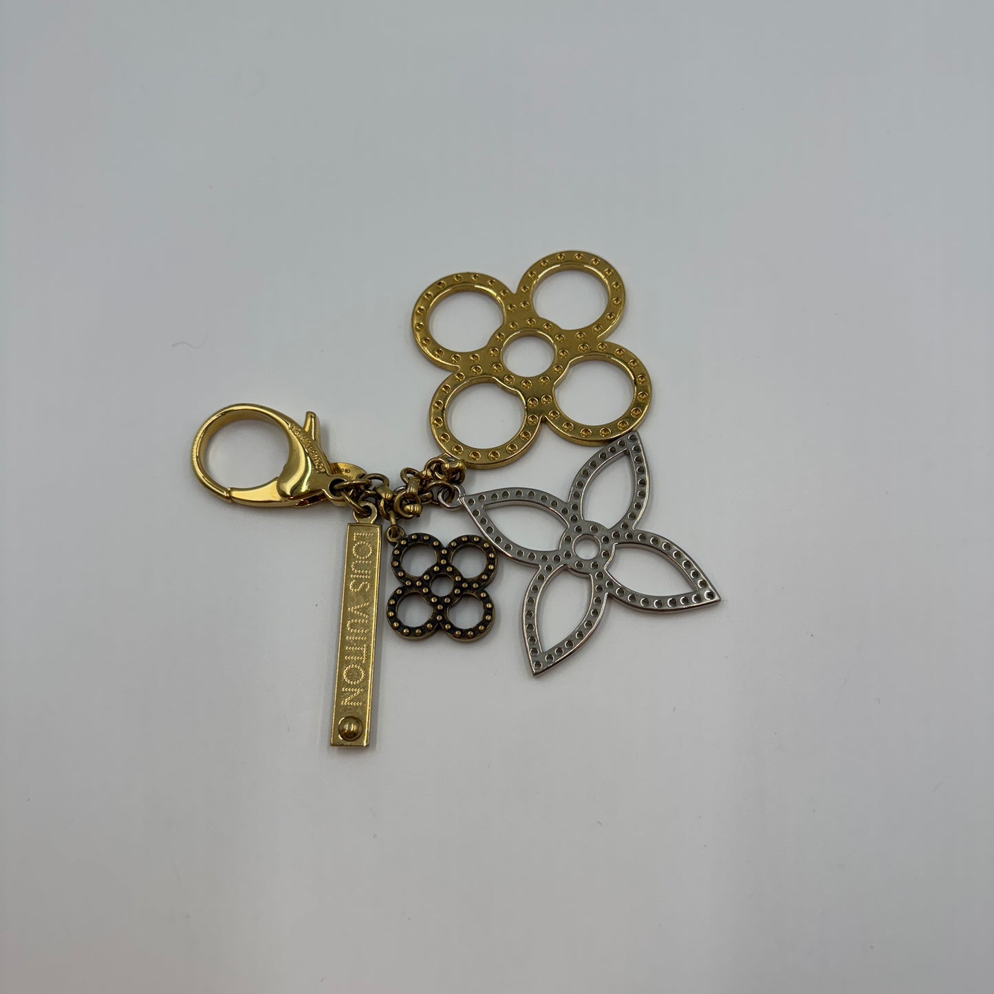 Monogram Bijoux Sac Taberge Keychain Silvery Golden