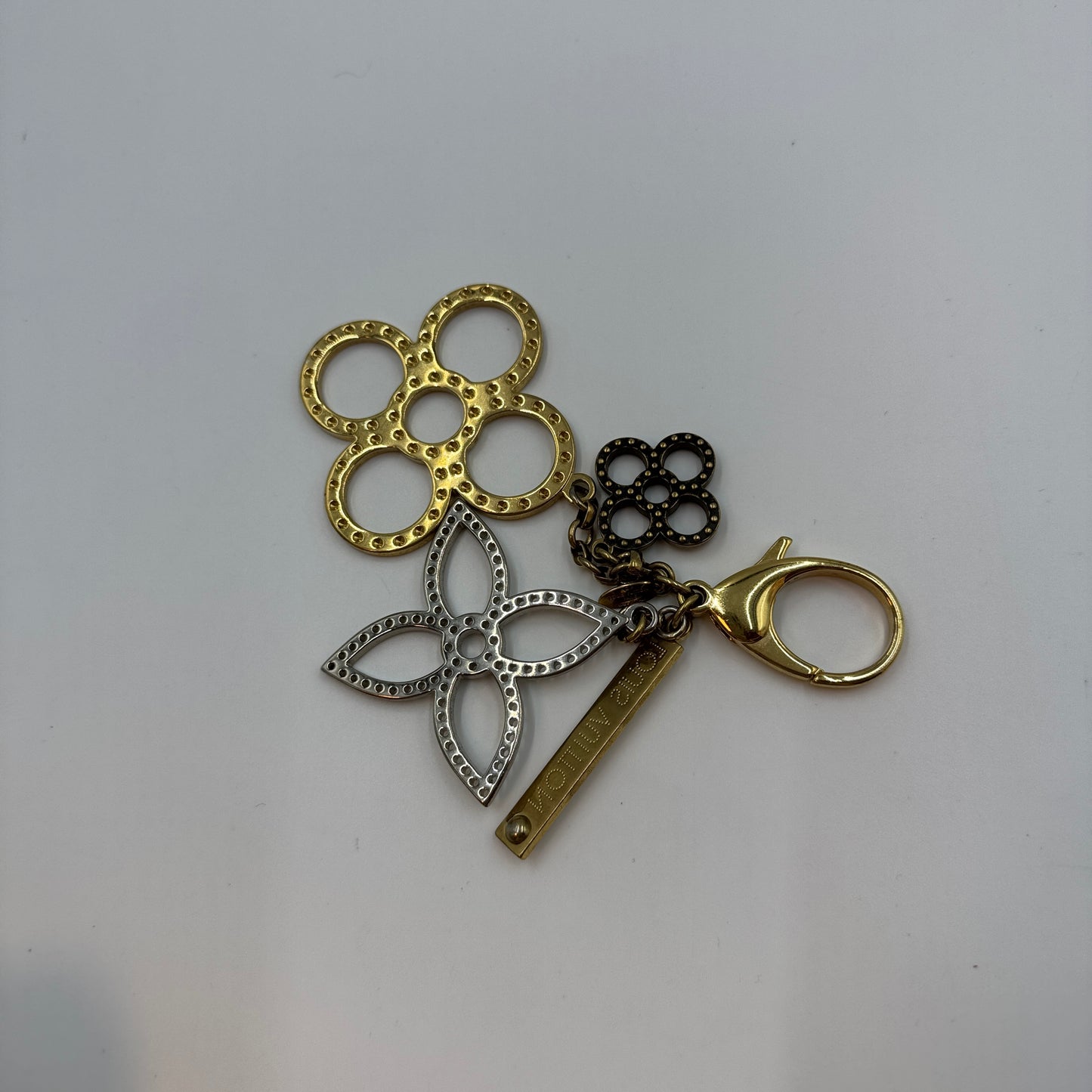 Monogram Bijoux Sac Taberge Keychain Silvery Golden