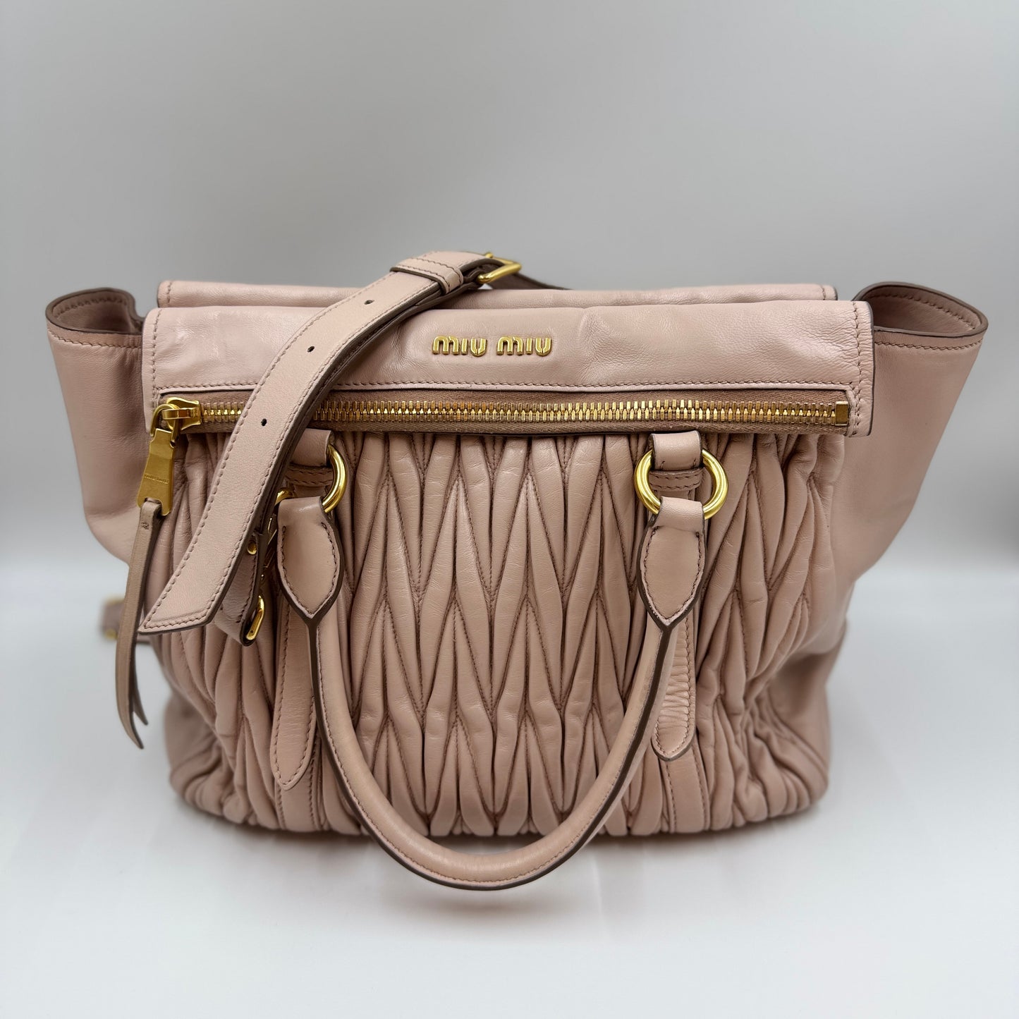 Nappa Matelasse Top Handle Bag Cammeo Light Pink