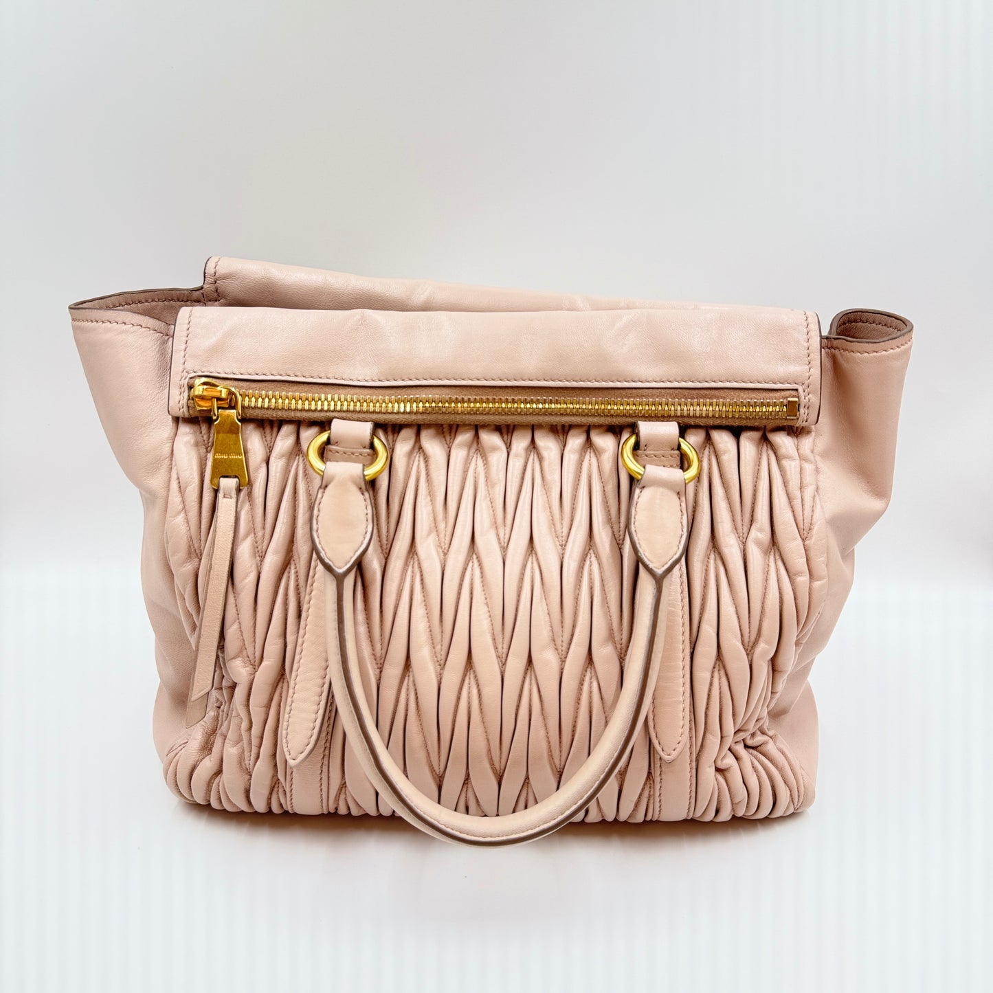Nappa Matelasse Top Handle Bag Cammeo Light Pink