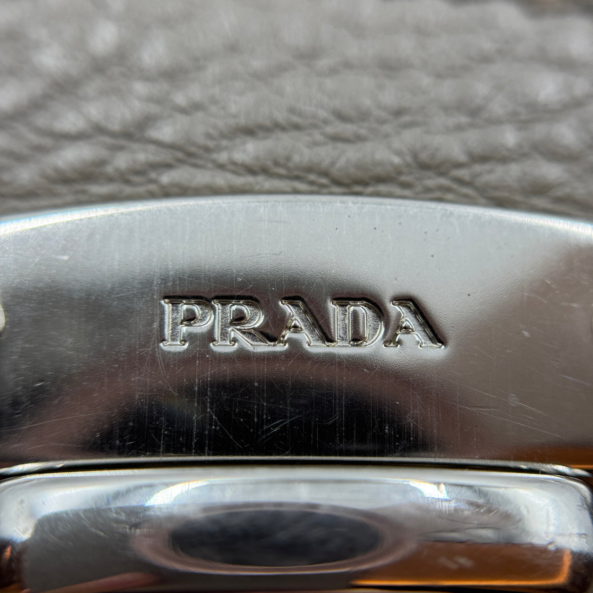 Prada Grey Vitello Daino Front Pocket Boston — view 4 of 11 Grey Vitello Daino Front Pocket Boston, view 4 of 11