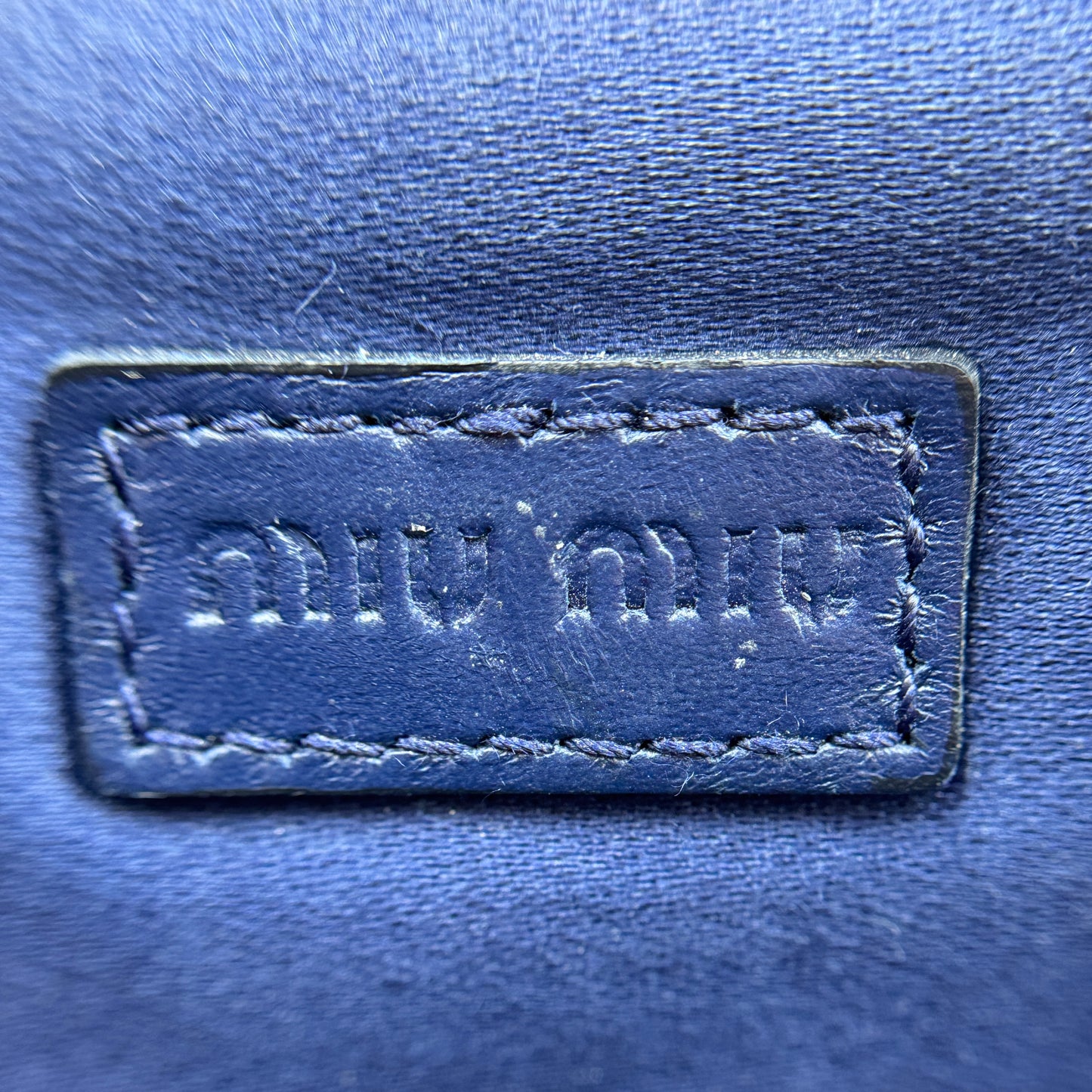 Leather Mini Pochette Bag Navy