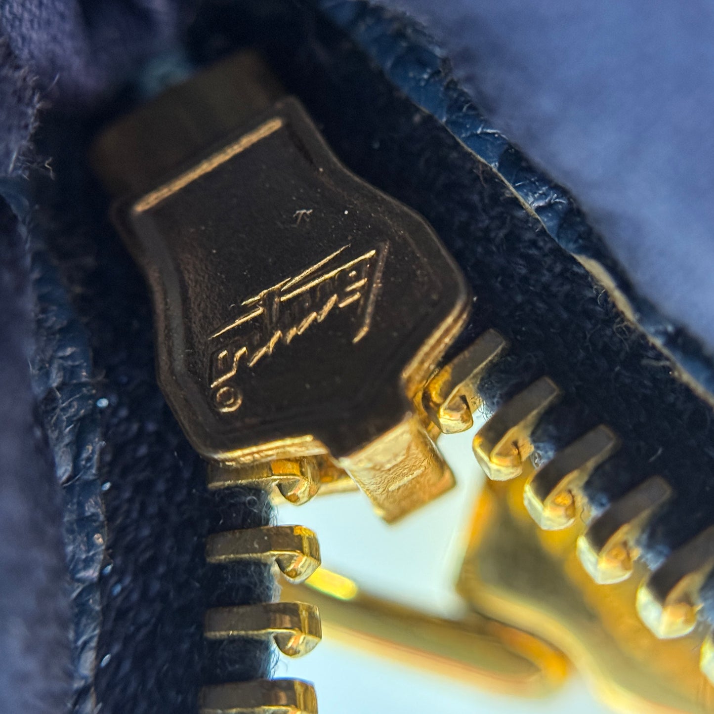 Leather Mini Pochette Bag Navy
