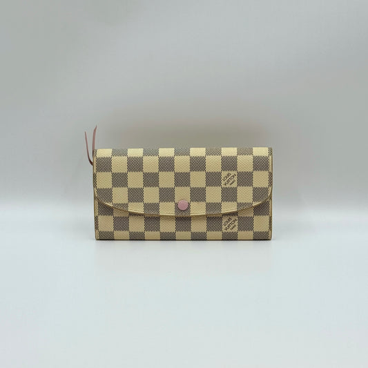 Damier Azur Emilie Wallet Rose Ballerine