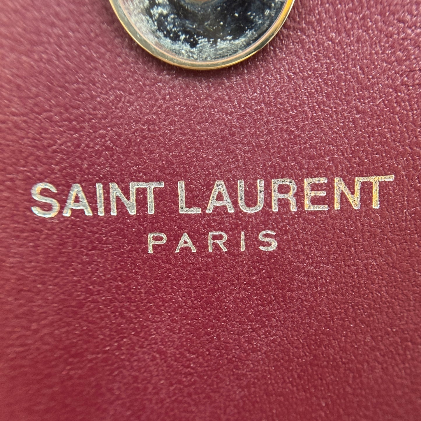 Calfskin Crocodile Embossed Monogram Sunset Chain Wallet Rouge Legion