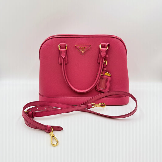 Open Promenade Bag Saffiano Leather Medium Pink