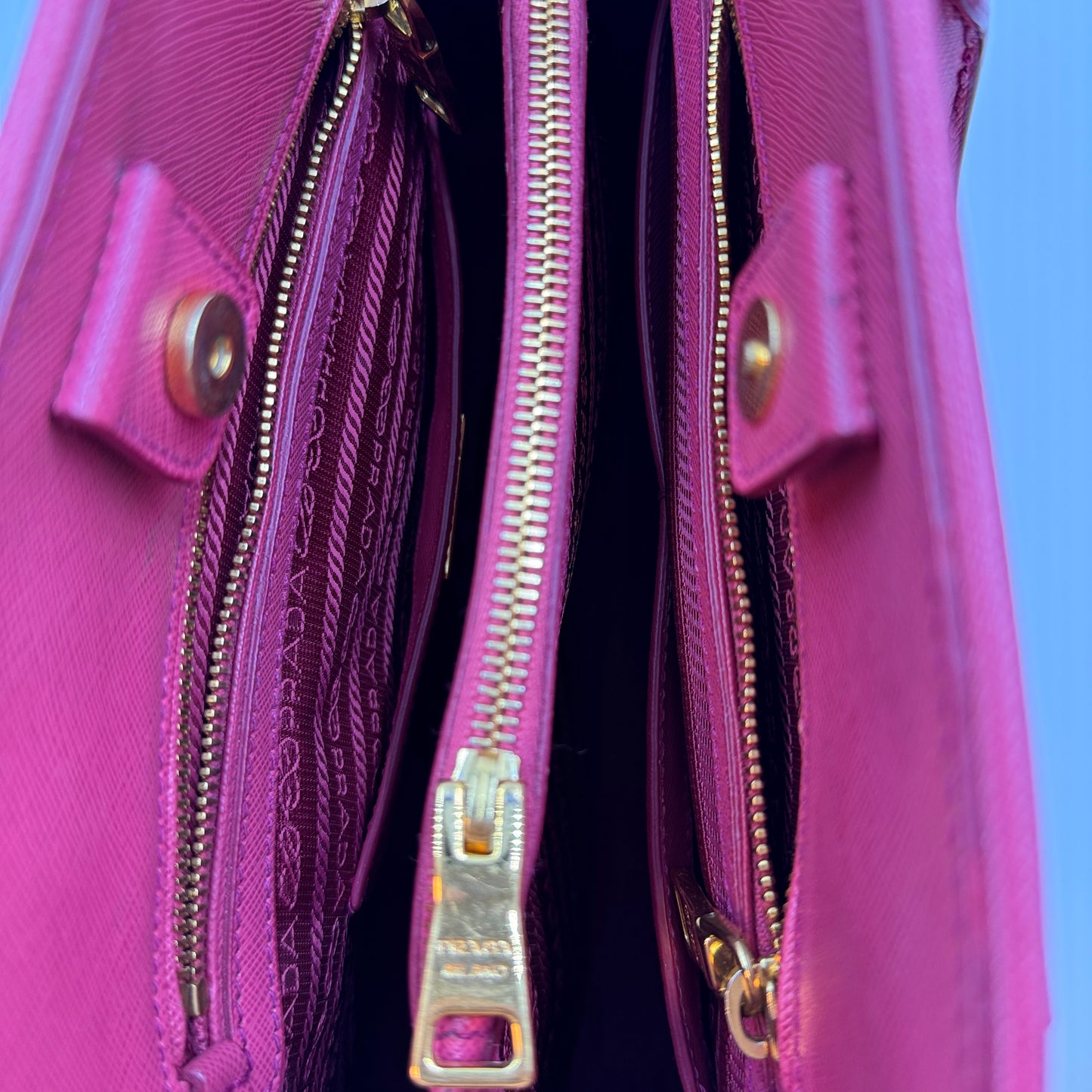 Open Promenade Bag Saffiano Leather Medium Pink