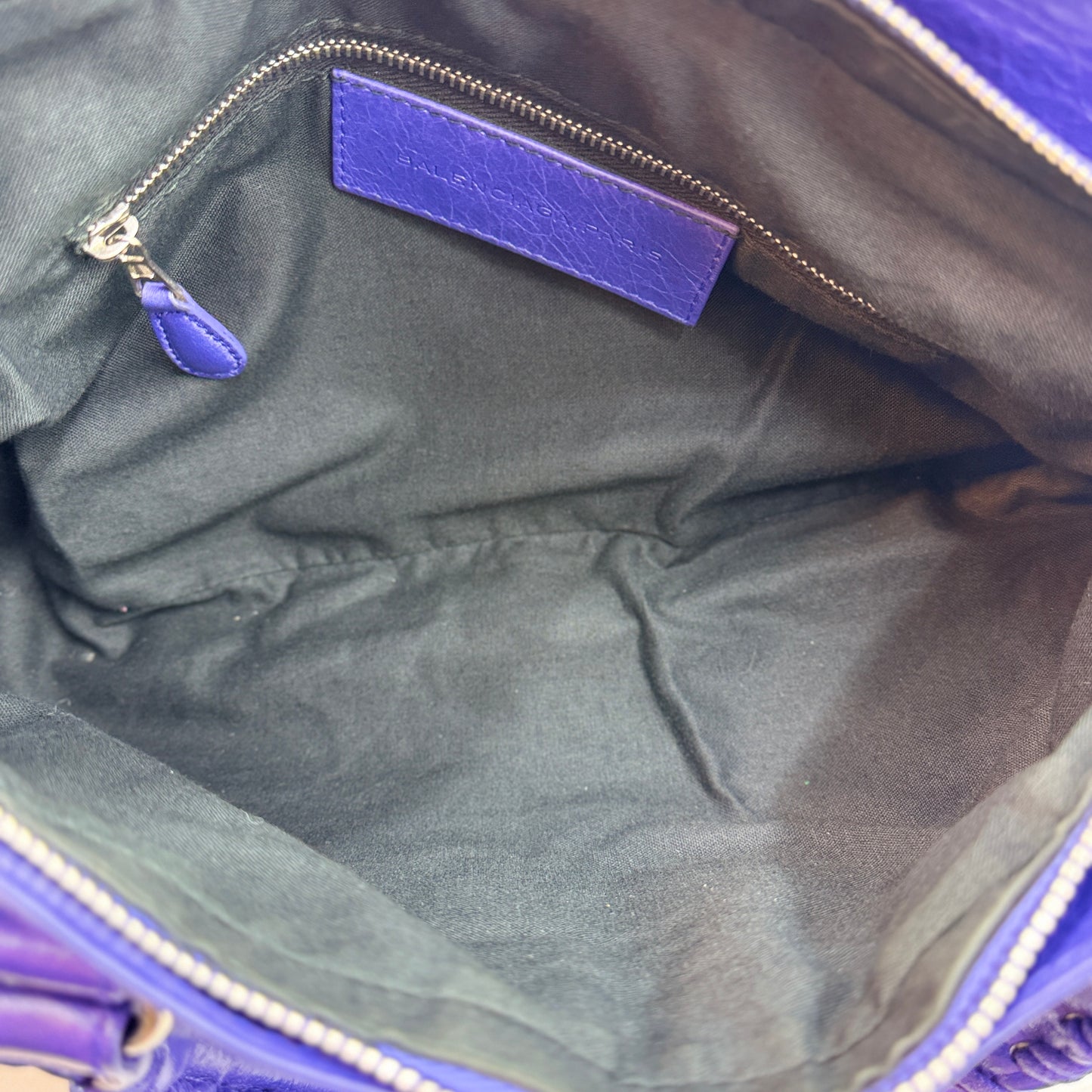 Outremer Lambskin Leather Giant 12 Silver First Bag Blue