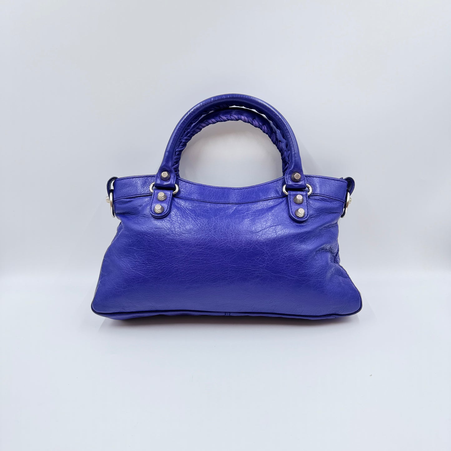 Outremer Lambskin Leather Giant 12 Silver First Bag Blue