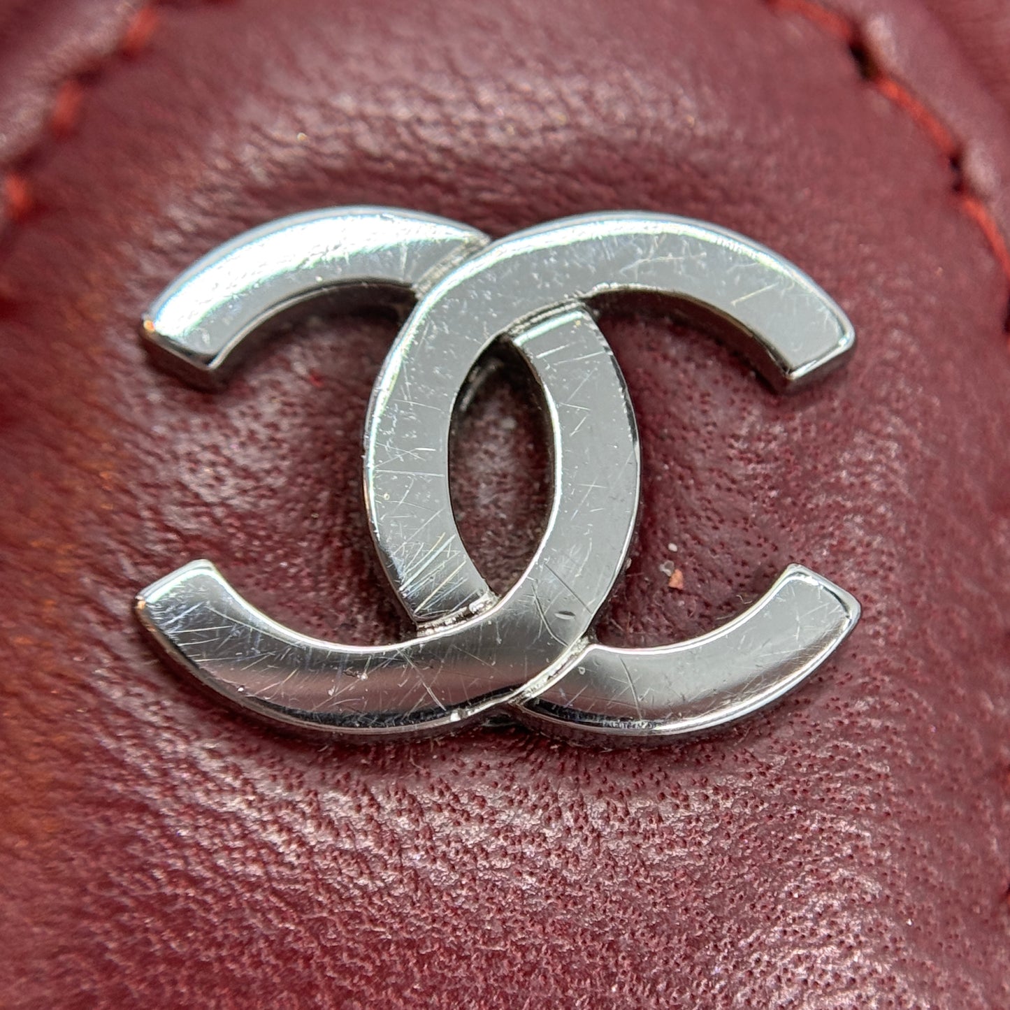 Lambskin Quilted Zipped Pocket Wallet Wine Red