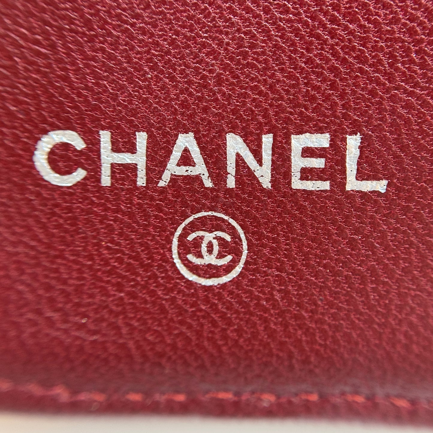 Lambskin Quilted Zipped Pocket Wallet Wine Red