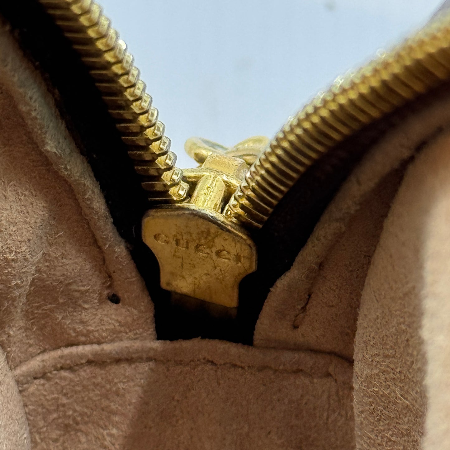 GG Supreme Monogram Web Mini Ophidia Round Shoulder Bag Brown