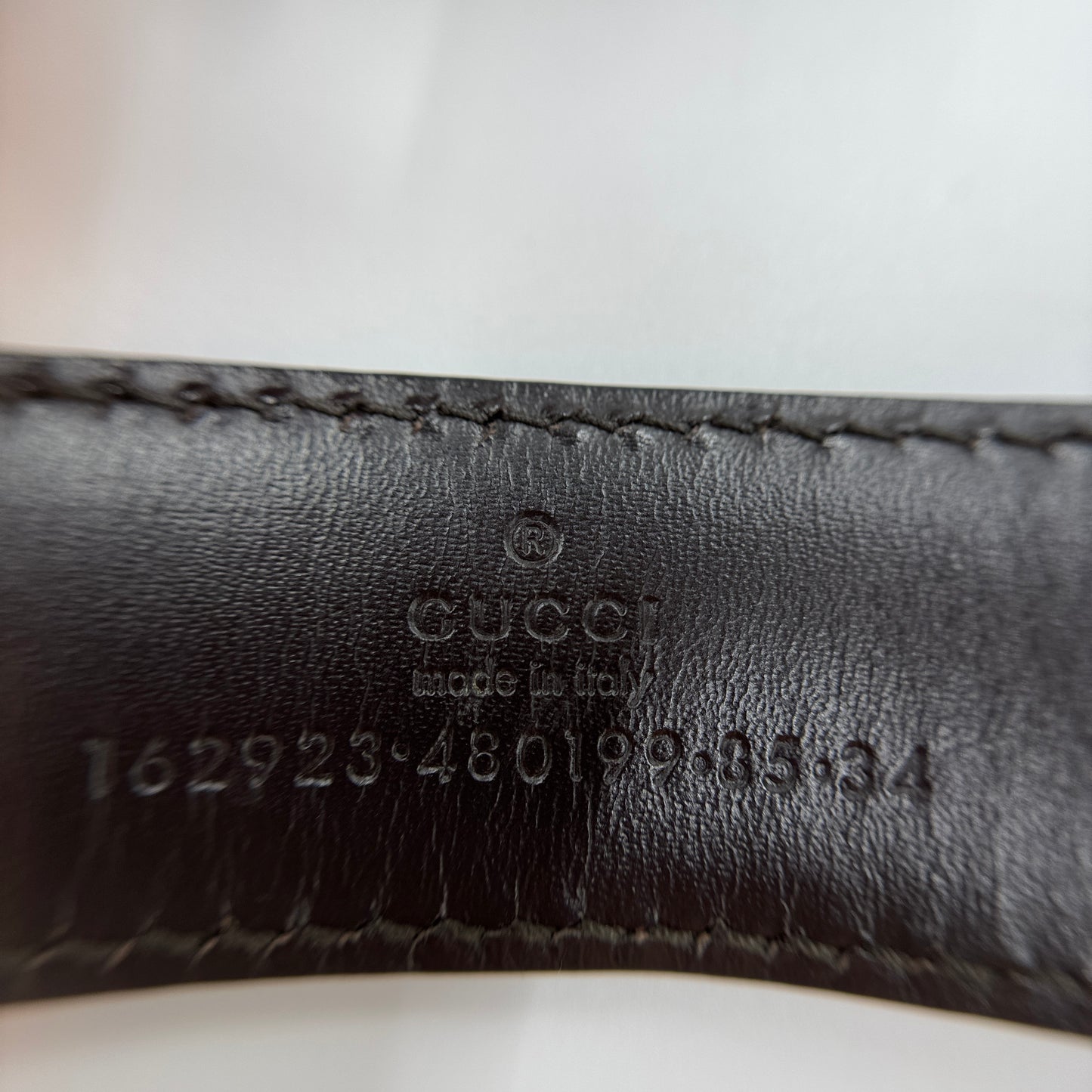 GG Buckle leather belt Black Gold