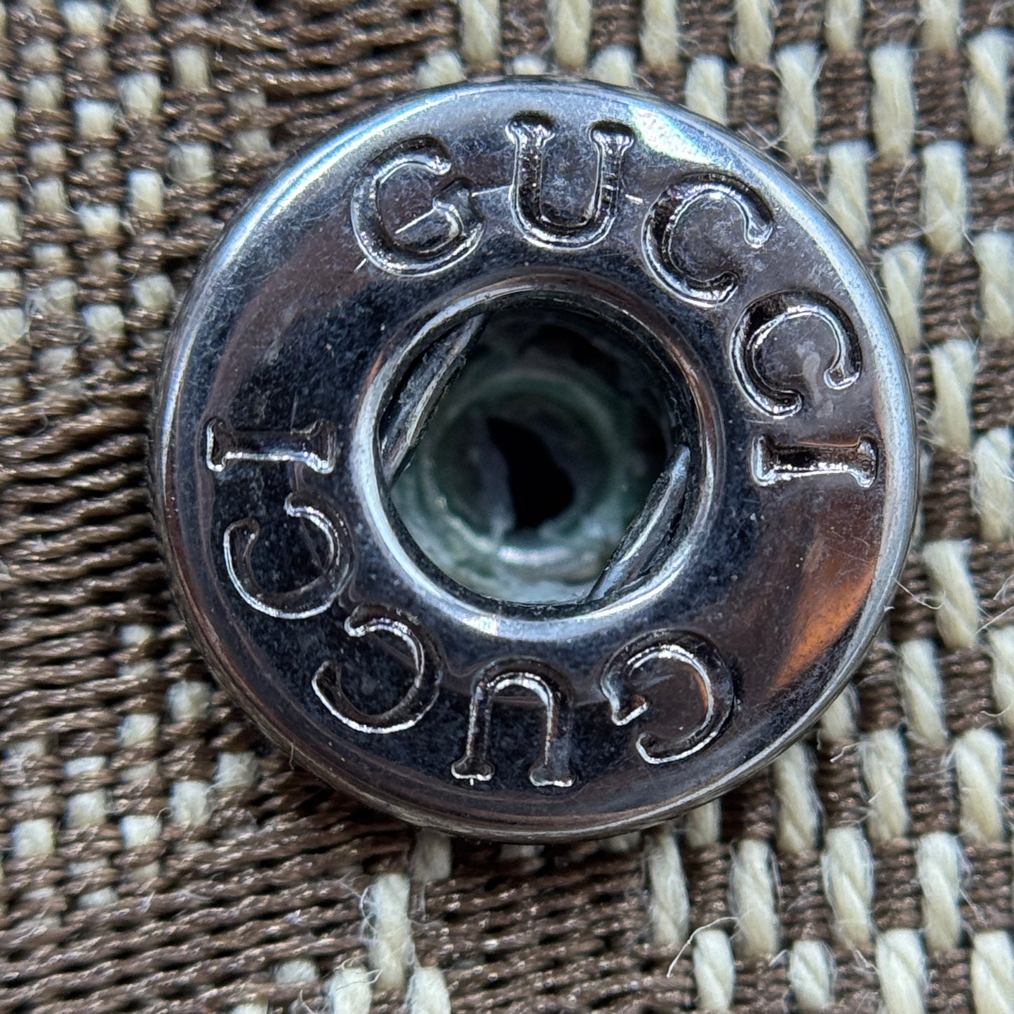 Monogram Metal Bar Continental Flap Wallet Beige Ebony Dark Brown