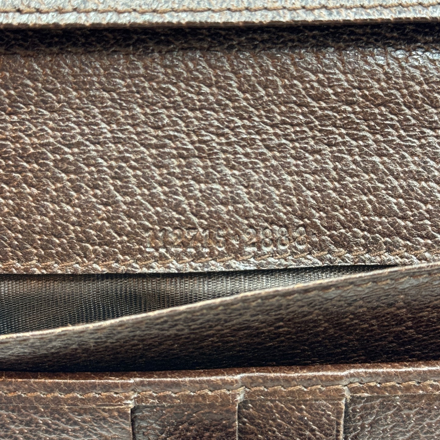 Monogram Metal Bar Continental Flap Wallet Beige Ebony Dark Brown