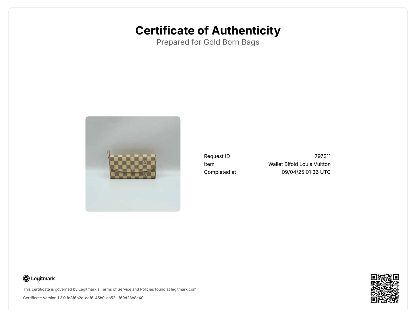 Damier Azur Emilie Wallet Rose Ballerine