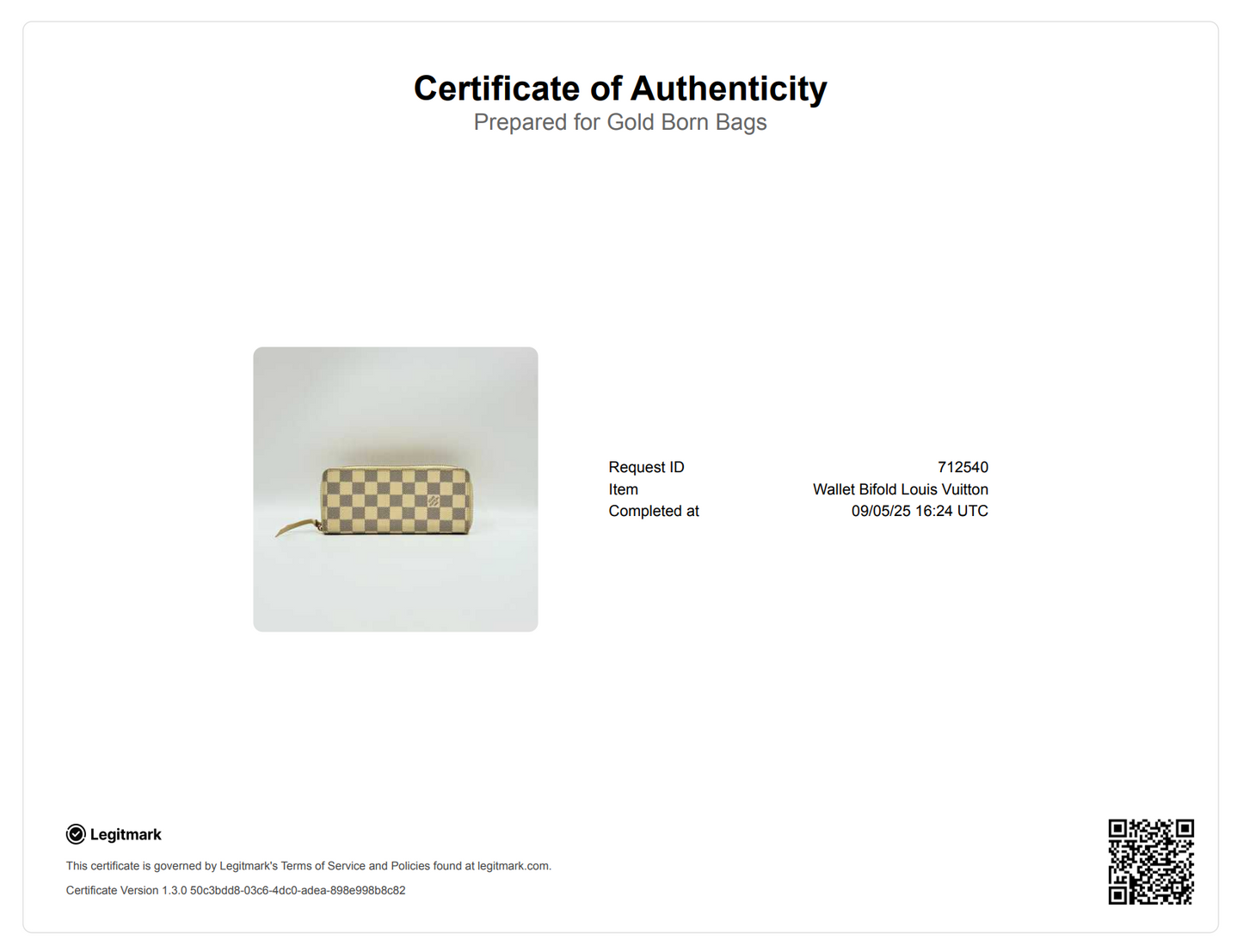 Damier Azur Pattern Zippy Wallet