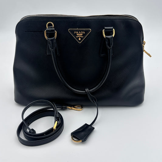 Saffiano Lux Medium Promenade Tote Black