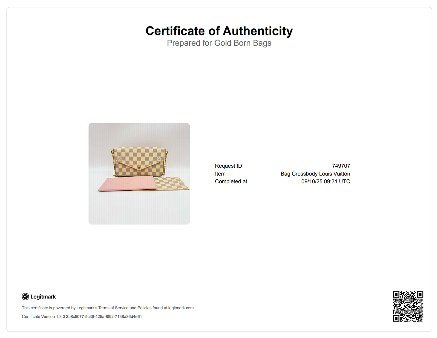 Damier Azur Pochette Felicie Chain Wallet Rose Ballerine