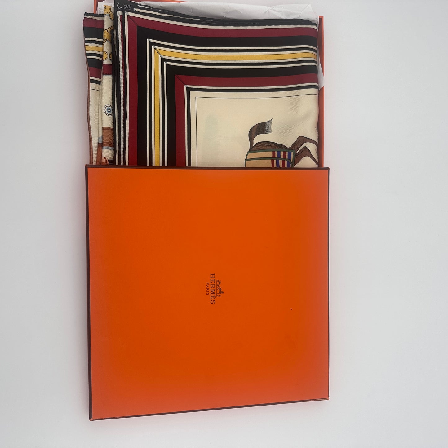 90cm Silk Horse Print Square Scarf