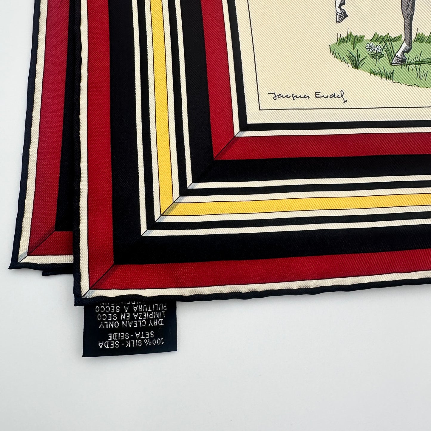 90cm Silk Horse Print Square Scarf