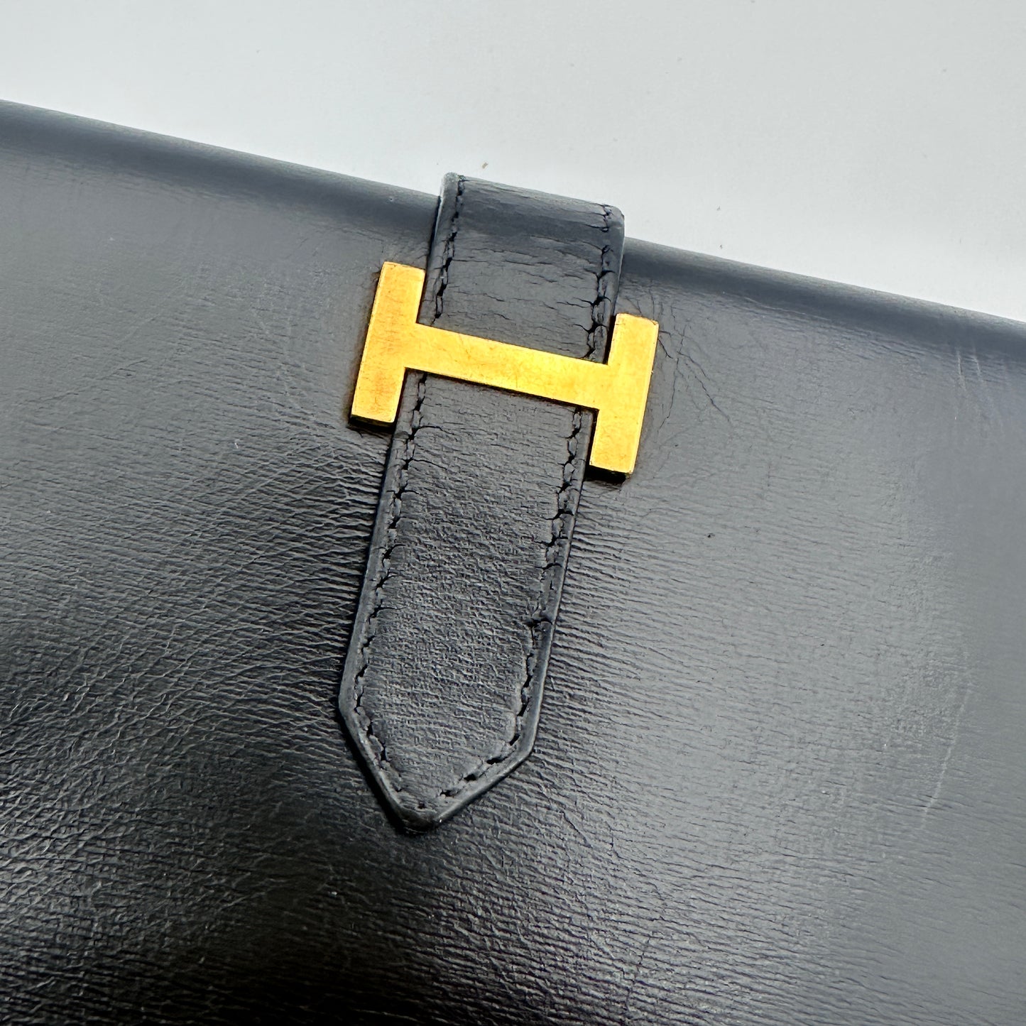 Box Leather Bearn Gusset Wallet Black