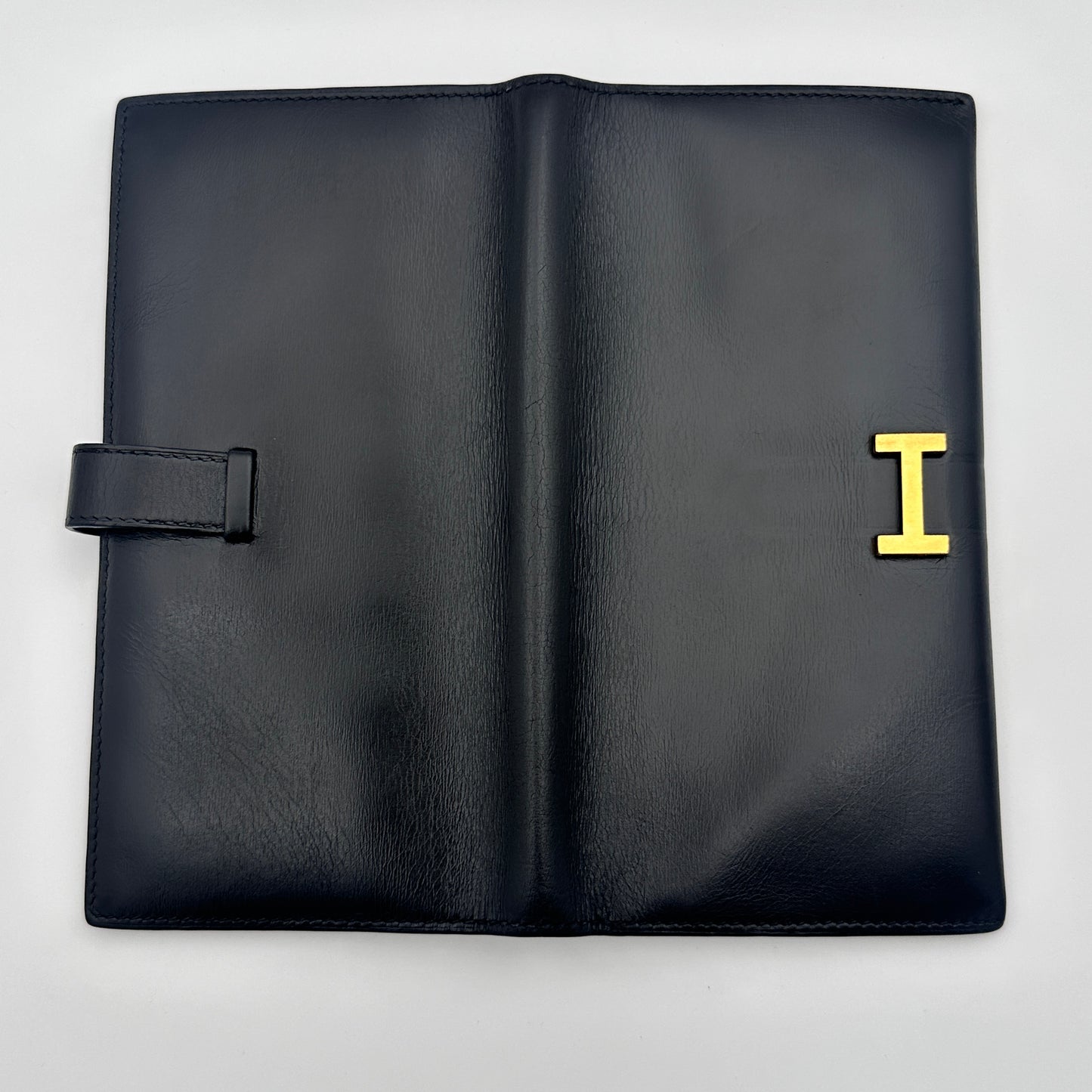 Box Leather Bearn Gusset Wallet Black