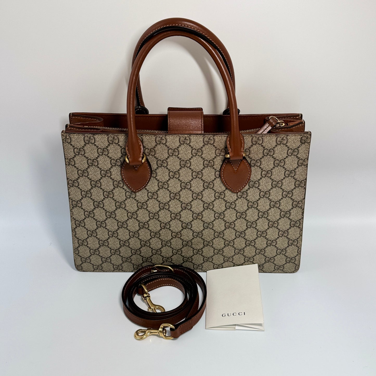 Convertible Gusset Tote GG Coated Canvas Medium