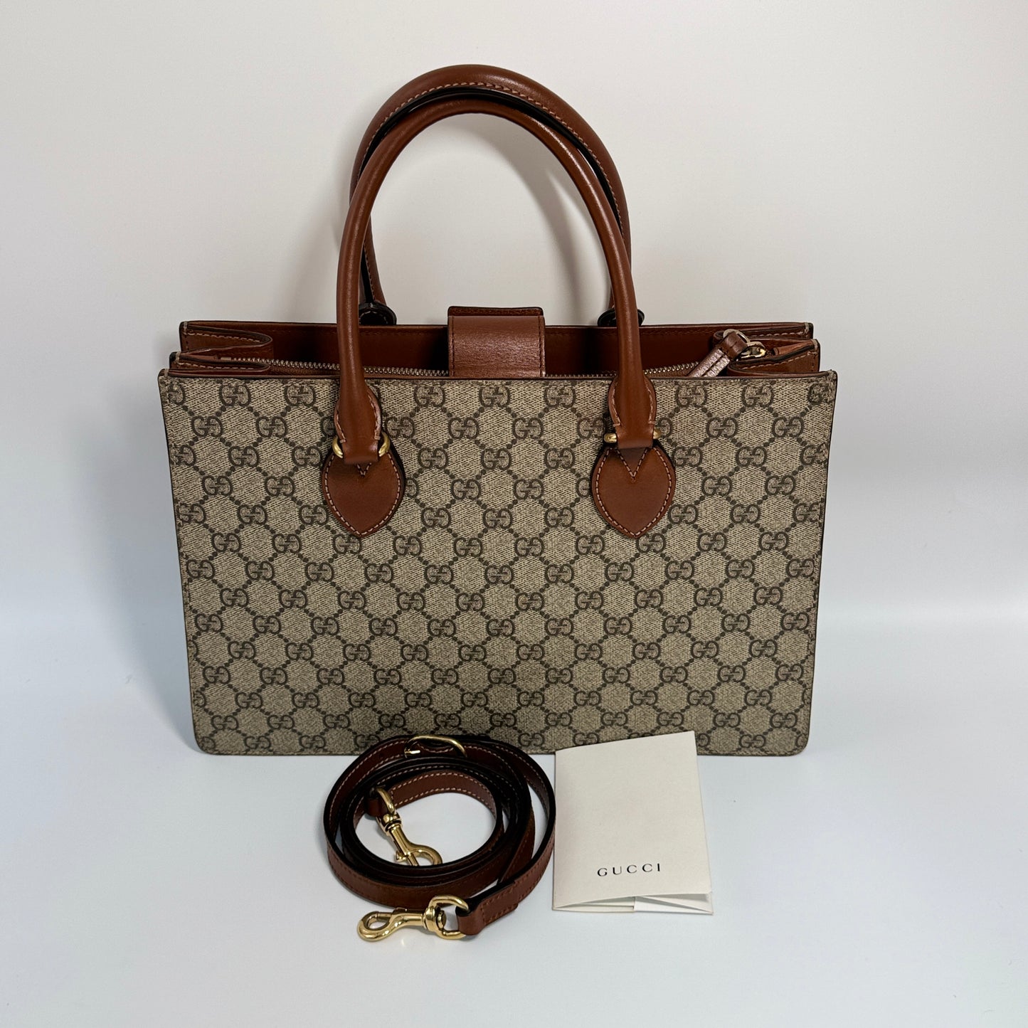 Convertible Gusset Tote GG Coated Canvas Medium