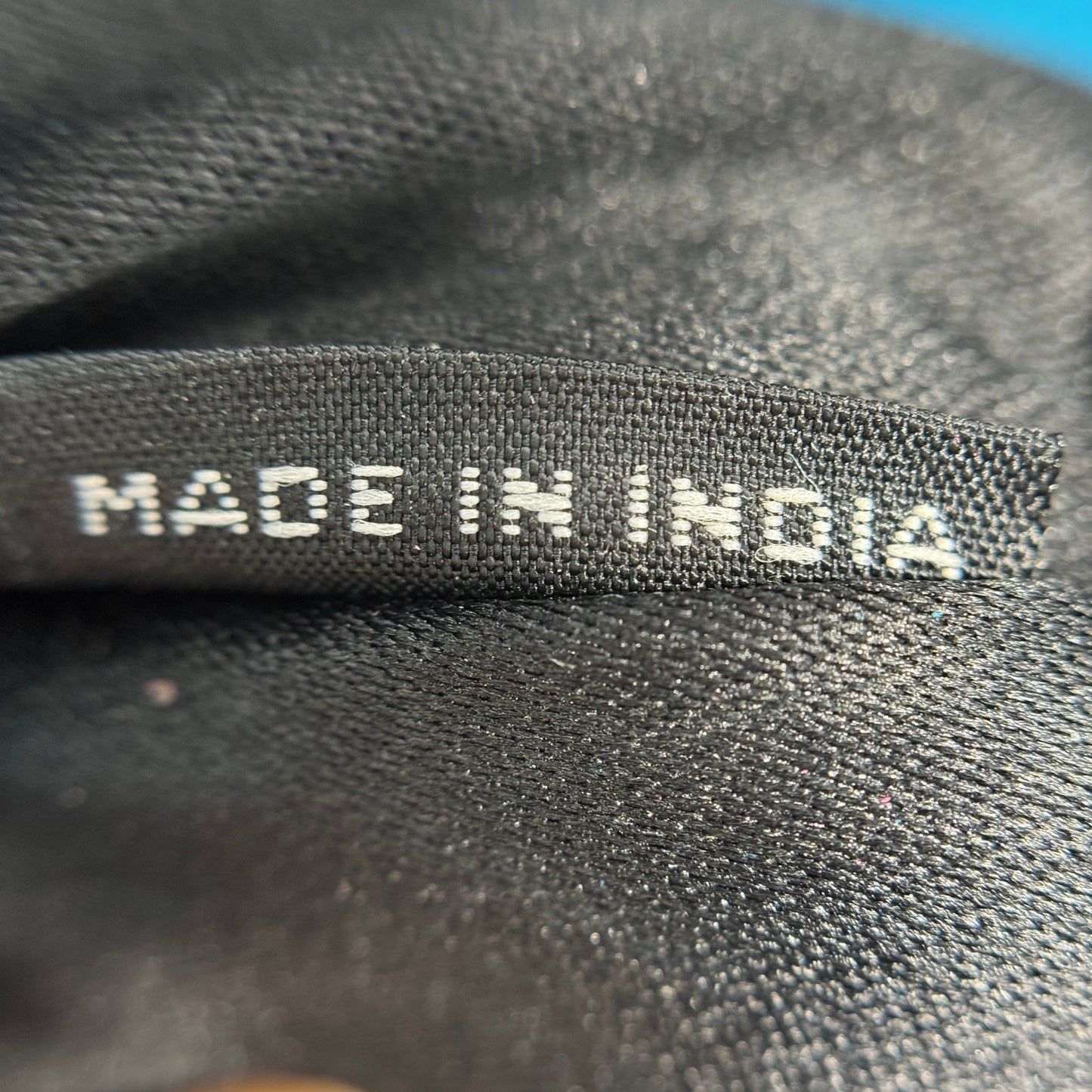 Blue Glazed Leather Front Zip Tote