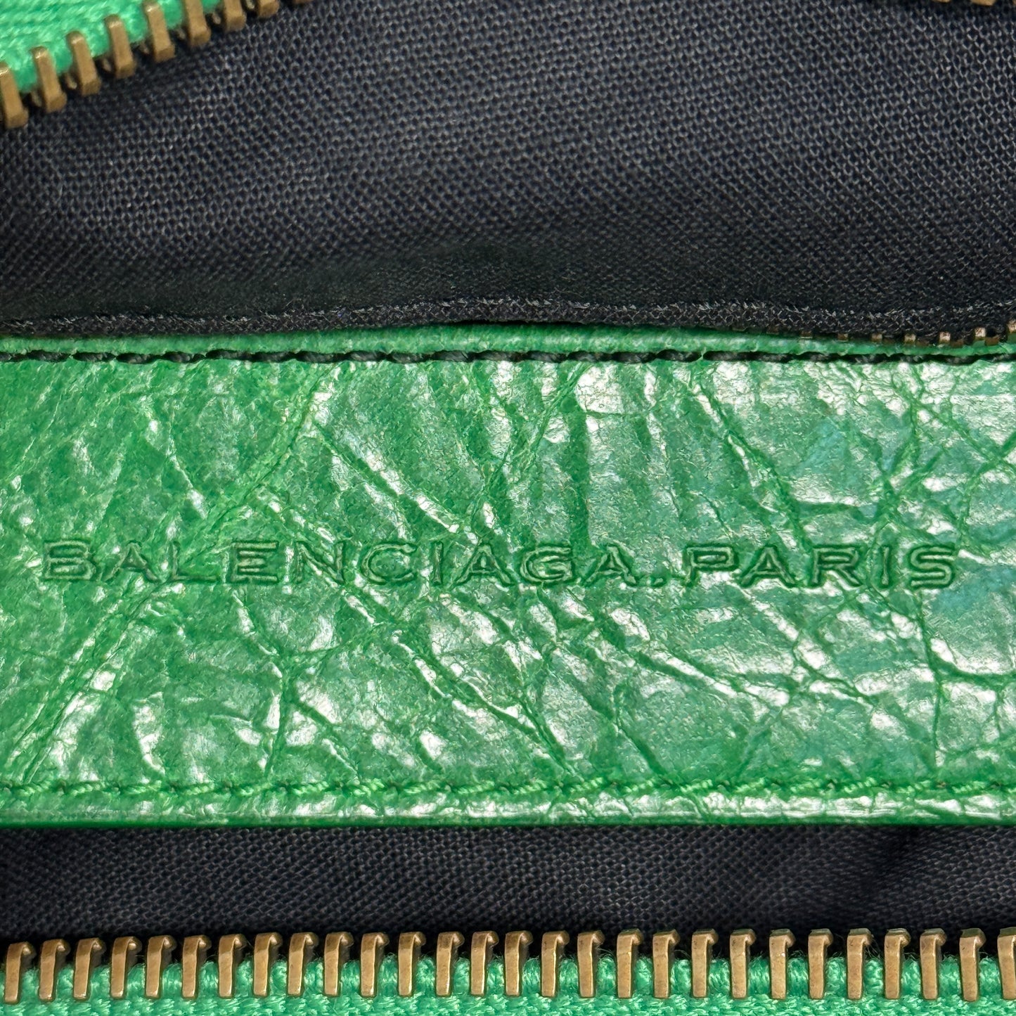 Town leather handbag Green