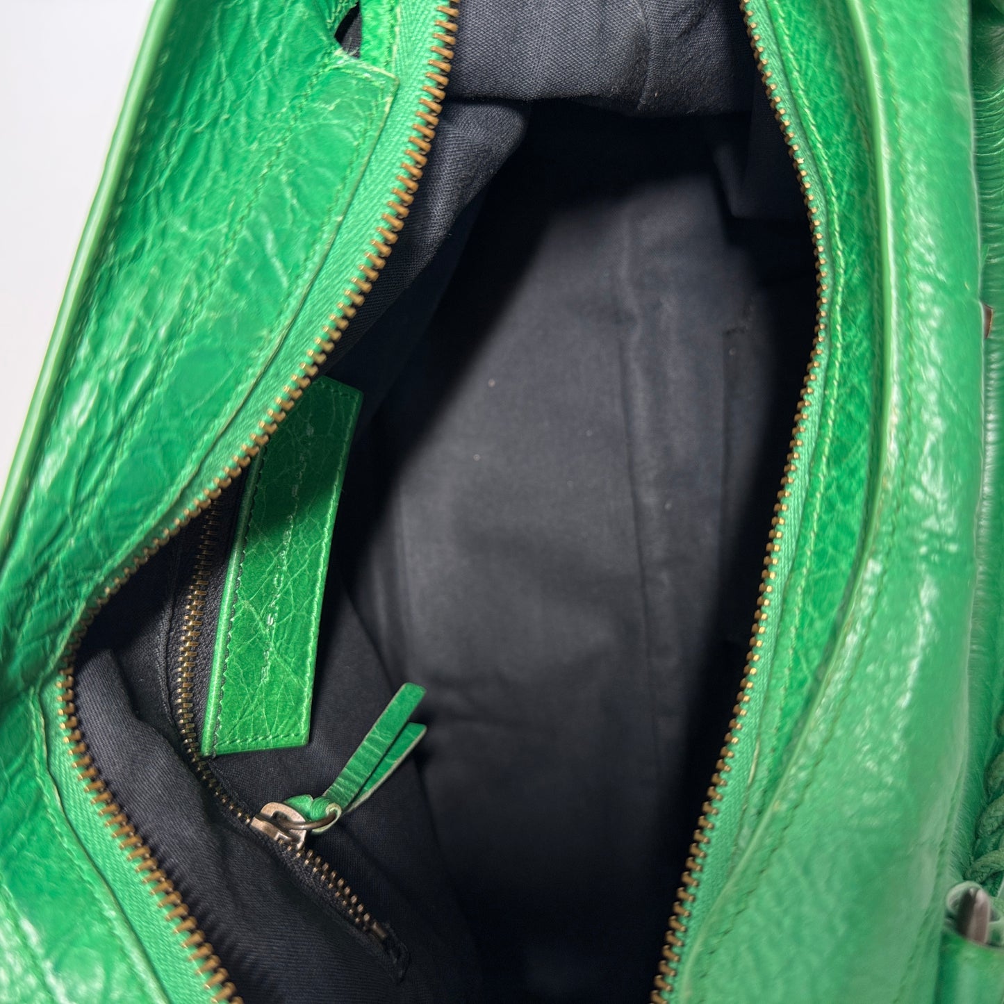 Town leather handbag Green