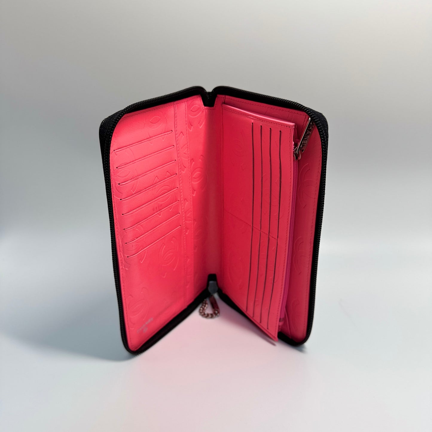 Cambon Line organizer Zip Around Long Wallet Black