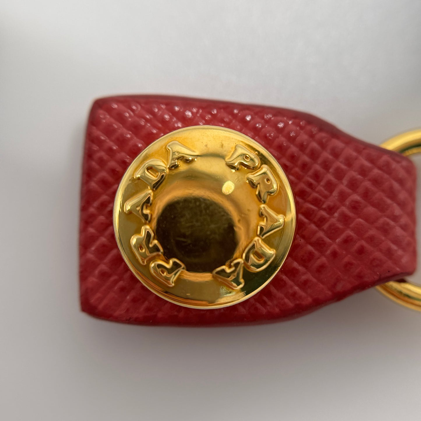 Prada red pink card holder wallet