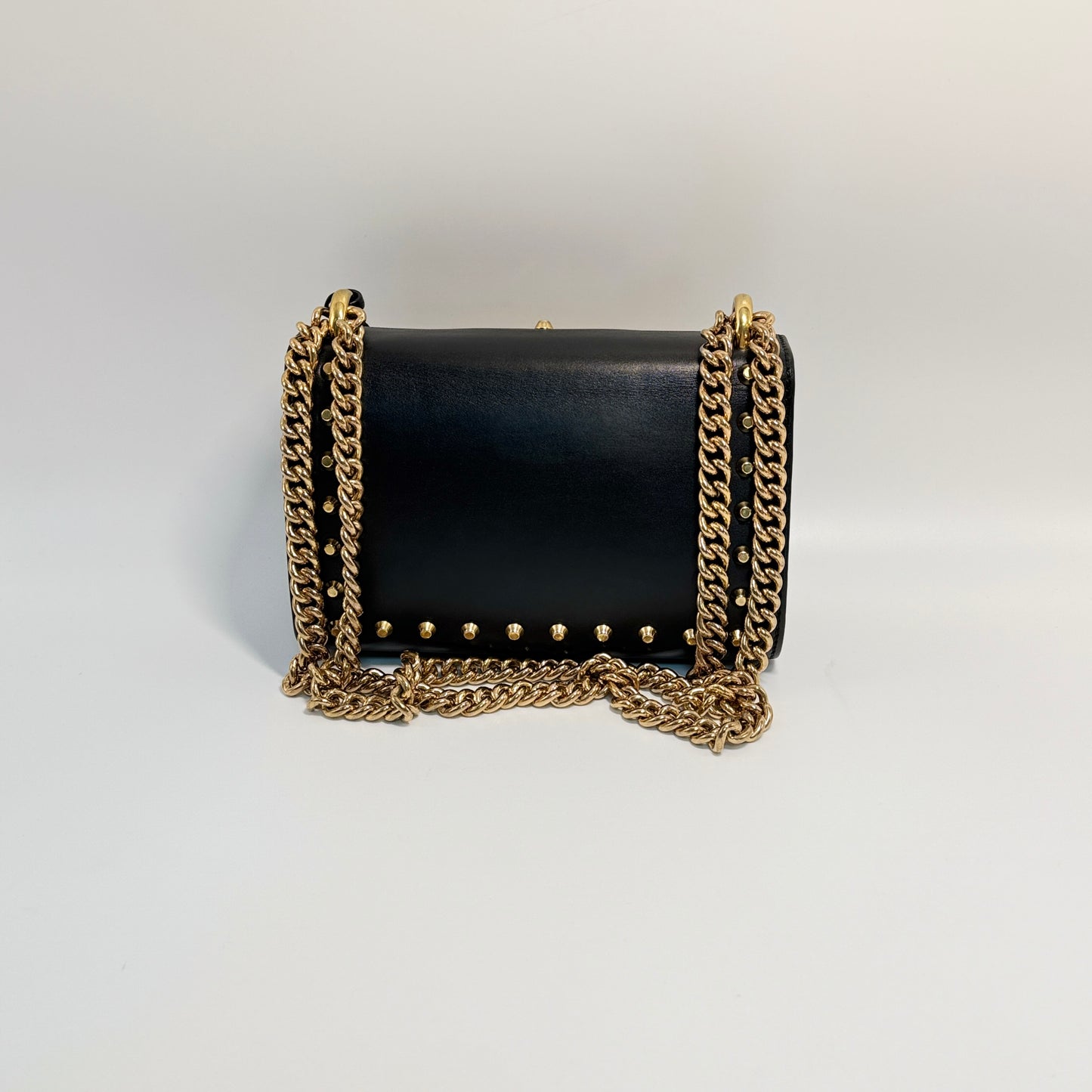 Pearly Padlock Shoulder Bag Studded Leather Small