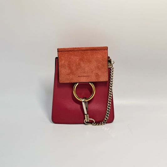 Suede Calfskin Mini Faye Bracelet Bag