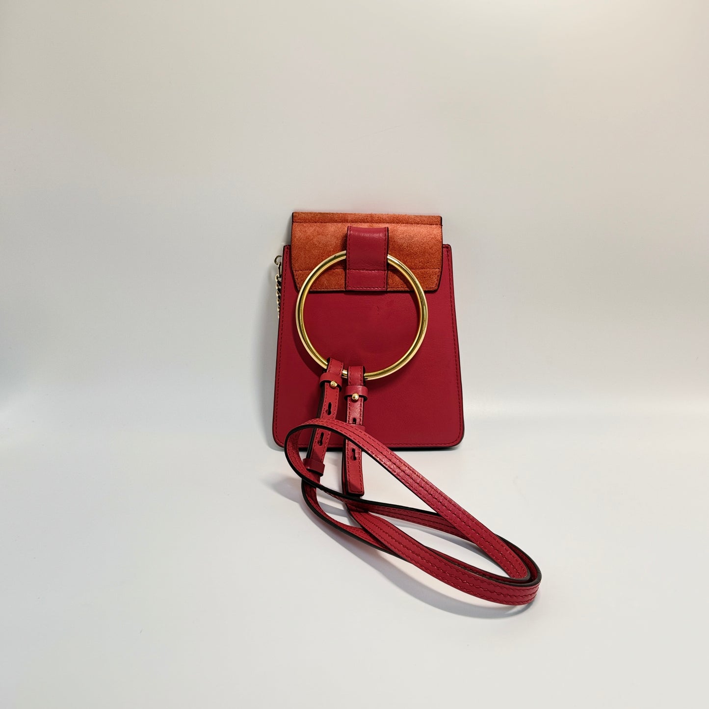 Suede Calfskin Mini Faye Bracelet Bag