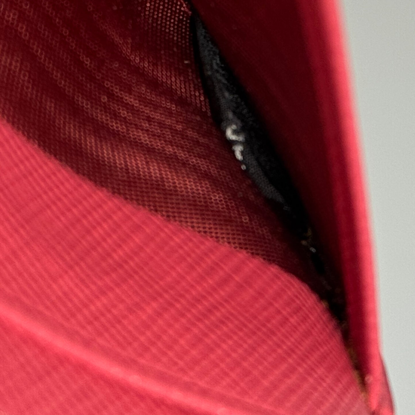 Prada red pink card holder wallet