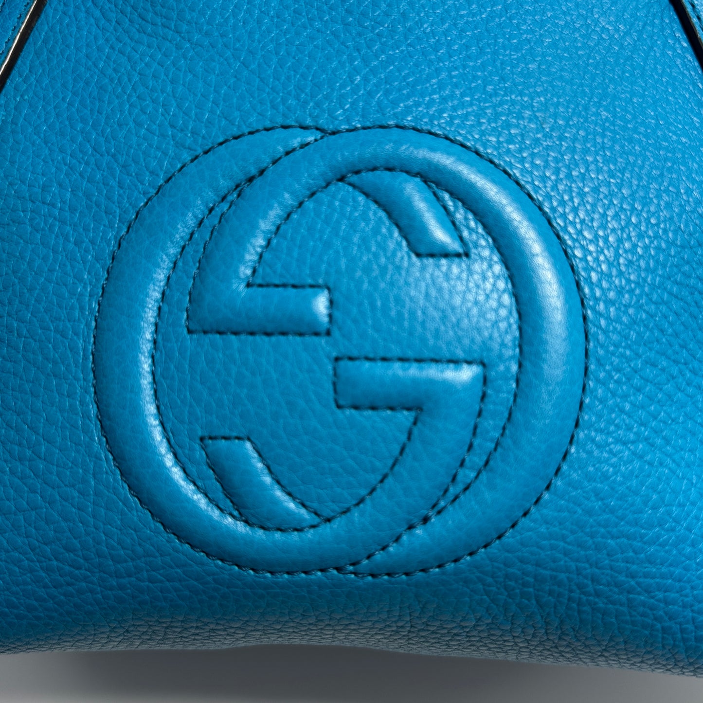Turquoise Leather Soho Mini Tote Bag
